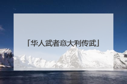 华人武者意大利传武