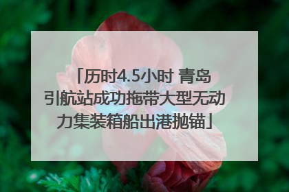 历时4.5小时 青岛引航站成功拖带大型无动力集装箱船出港抛锚