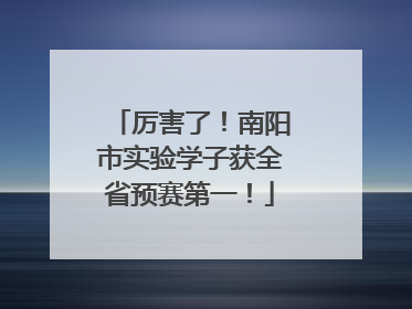 厉害了！南阳市实验学子获全省预赛第一！