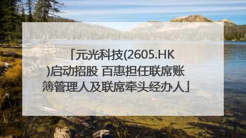 元光科技(2605.HK)启动招股 百惠担任联席账簿管理人及联席牵头经办人