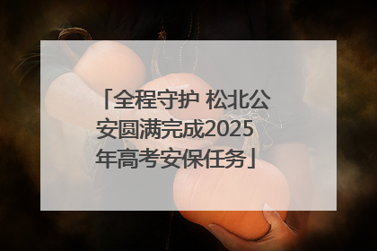 全程守护 松北公安圆满完成2025年高考安保任务