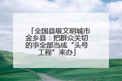 全国县级文明城市金乡县：把群众关切的事全部当成“头号工程”来办