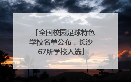 全国校园足球特色学校名单公布，长沙67所学校入选