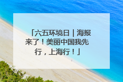 六五环境日｜海报来了！美丽中国我先行，上海行！