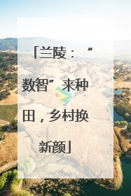 兰陵：“数智”来种田，乡村换新颜