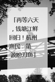 再等六天，钱塘江鲜回归！杭州渔民：第一波盼刀鱼