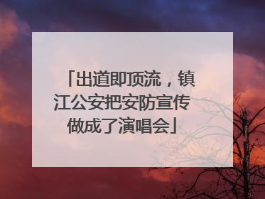 出道即顶流，镇江公安把安防宣传做成了演唱会