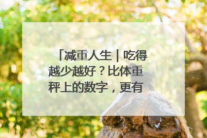 减重人生｜吃得越少越好？比体重秤上的数字，更有意义的是什么？