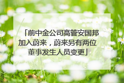 前中金公司高管安国邦加入蔚来，蔚来另有两位董事发生人员变更