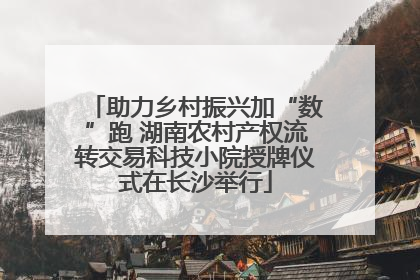 助力乡村振兴加“数”跑 湖南农村产权流转交易科技小院授牌仪式在长沙举行
