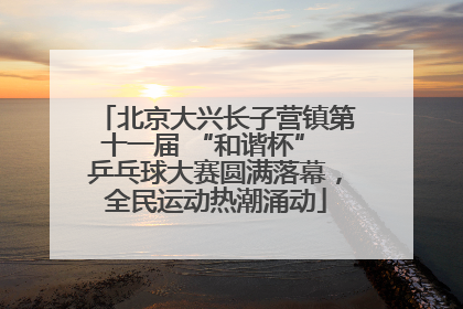 北京大兴长子营镇第十一届 “和谐杯” 乒乓球大赛圆满落幕，全民运动热潮涌动
