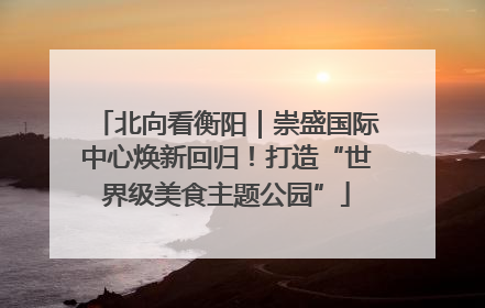 北向看衡阳｜崇盛国际中心焕新回归！打造“世界级美食主题公园”