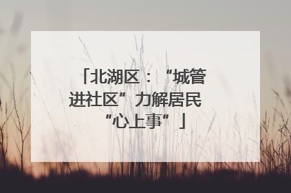 北湖区：“城管进社区”力解居民“心上事”