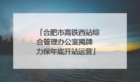 合肥市高铁西站综合管理办公室揭牌 力保年底开站运营