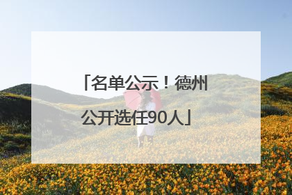 名单公示！德州公开选任90人