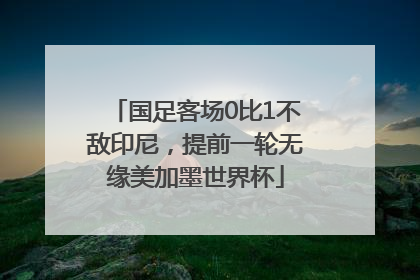 国足客场0比1不敌印尼，提前一轮无缘美加墨世界杯