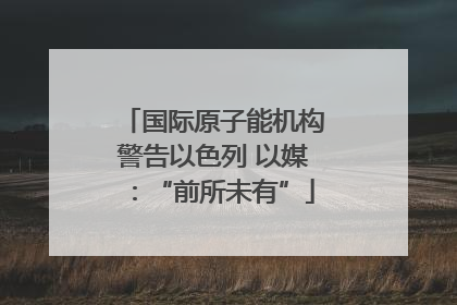 国际原子能机构警告以色列 以媒：“前所未有”