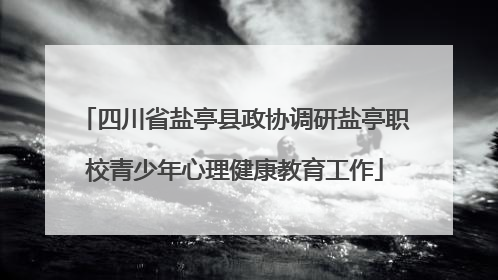 四川省盐亭县政协调研盐亭职校青少年心理健康教育工作