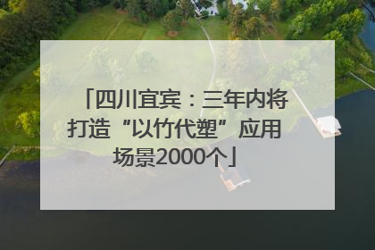 四川宜宾：三年内将打造“以竹代塑”应用场景2000个