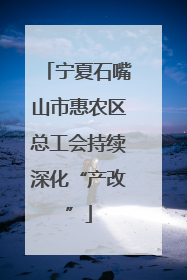 宁夏石嘴山市惠农区总工会持续深化“产改”
