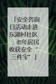 安全咨询日活动走进东湖村社区：老年居民收获安全“三件宝”