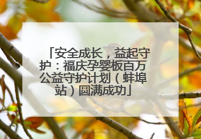 安全成长，益起守护：福庆孕婴板百万公益守护计划（蚌埠站）圆满成功