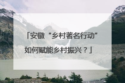 安徽“乡村著名行动”如何赋能乡村振兴？