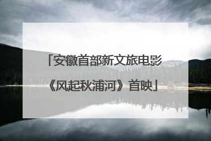 安徽首部新文旅电影《风起秋浦河》首映