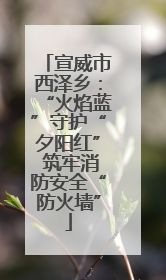 宣威市西泽乡：“火焰蓝”守护“夕阳红” 筑牢消防安全“防火墙”