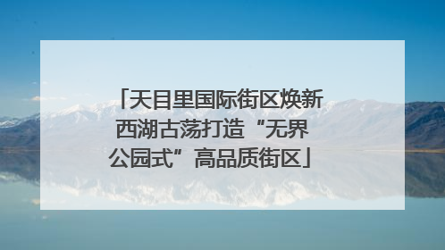 天目里国际街区焕新 西湖古荡打造“无界公园式”高品质街区
