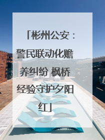 彬州公安：警民联动化赡养纠纷 枫桥经验守护夕阳红