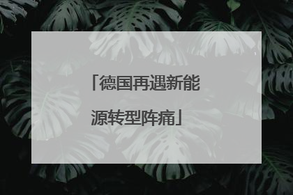 德国再遇新能源转型阵痛