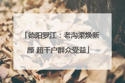 德阳罗江：老沟渠焕新颜 超千户群众受益