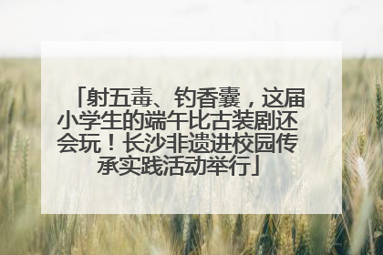 射五毒、钓香囊，这届小学生的端午比古装剧还会玩！长沙非遗进校园传承实践活动举行