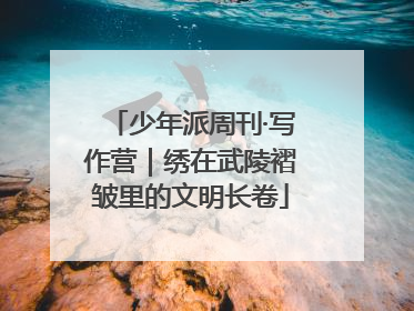 少年派周刊·写作营｜绣在武陵褶皱里的文明长卷