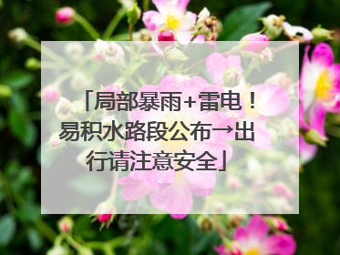 局部暴雨+雷电！易积水路段公布→出行请注意安全