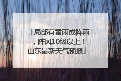 局部有雷雨或阵雨，阵风10级以上！山东最新天气预报