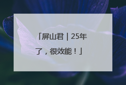 屏山君｜25年了，很效能！