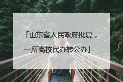 山东省人民政府批复，一所高校民办转公办