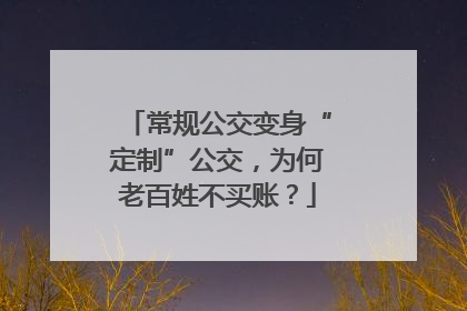 常规公交变身“定制”公交，为何老百姓不买账？