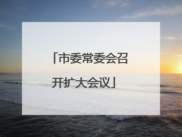 市委常委会召开扩大会议