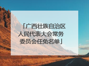广西壮族自治区人民代表大会常务委员会任免名单