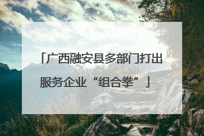 广西融安县多部门打出服务企业“组合拳”