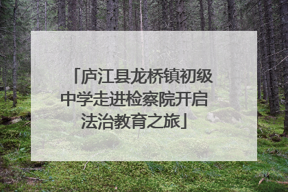 庐江县龙桥镇初级中学走进检察院开启法治教育之旅