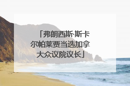 弗朗西斯·斯卡尔帕莱贾当选加拿大众议院议长