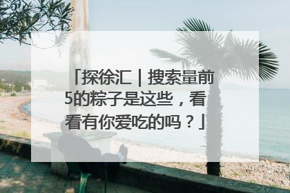 探徐汇｜搜索量前5的粽子是这些，看看有你爱吃的吗？