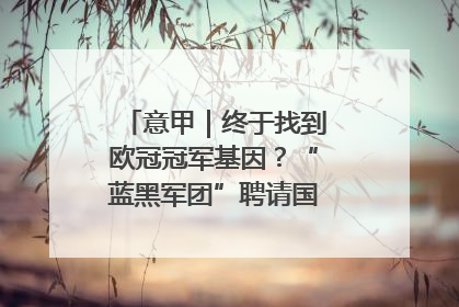 意甲｜终于找到欧冠冠军基因？“蓝黑军团”聘请国米名宿齐沃执教