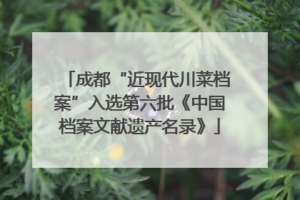 成都“近现代川菜档案”入选第六批《中国档案文献遗产名录》