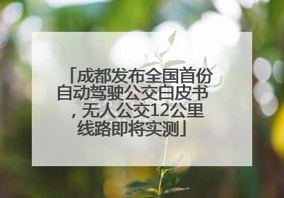 成都发布全国首份自动驾驶公交白皮书，无人公交12公里线路即将实测