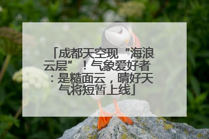 成都天空现“海浪云层”！气象爱好者：是糙面云，晴好天气将短暂上线